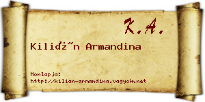 Kilián Armandina névjegykártya